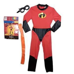 Disney Pixar Incredibles 2 Dash Costume Size 8-10 Kids Red and Black Halloween